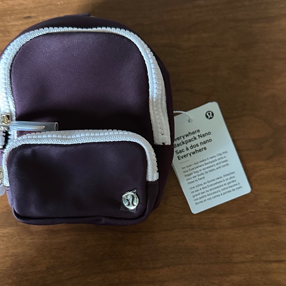 lululemon athletica Everywhere Nano Backpack  - Plum with Light Pink Trim NWT - Picture 5 of 13